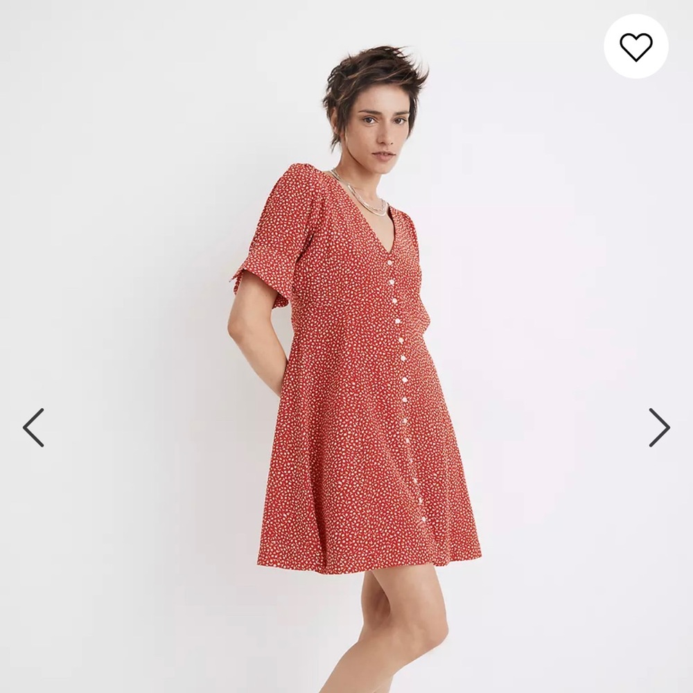 Madewell silk button front dress in park picnic size 4 (NWT)